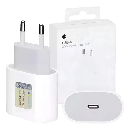Carregador Fonte iPhone Original 20w Apple Tipo C Turbo - Branco