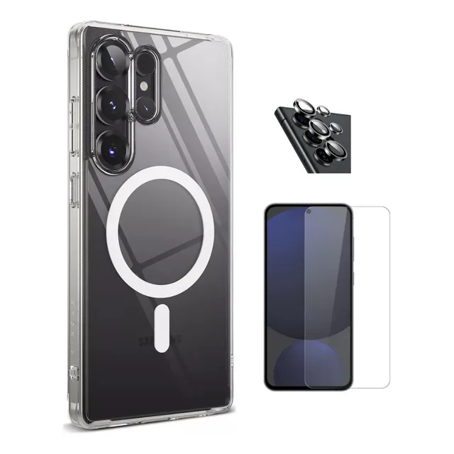 Para S25 Ultra Case Ringke Clear Fusion (mag) Con Vidrios