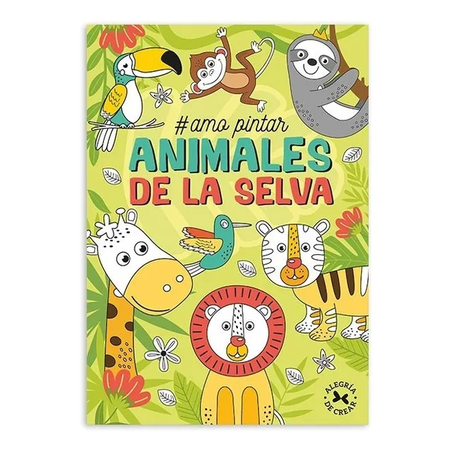 Libro #amo Pintar Animales De La Selva- Arcadia Ediciones