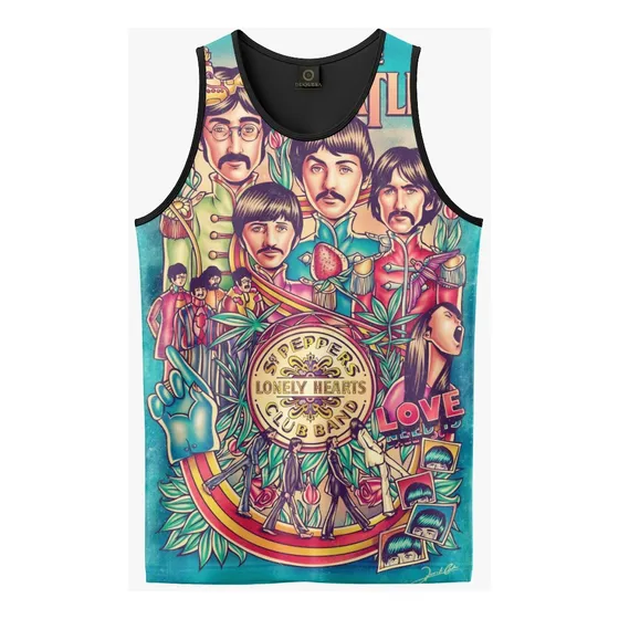 Regata Plus Size Banda Rock Yellow Submarine Music Man