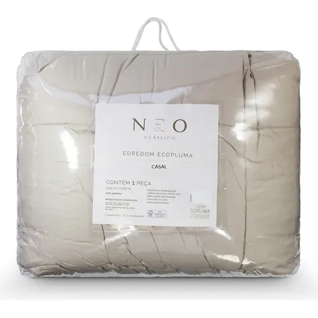 Edredom Ecopluma Toque De Pluma Casal 220 X 240 Bege Camesa Bege Lisa