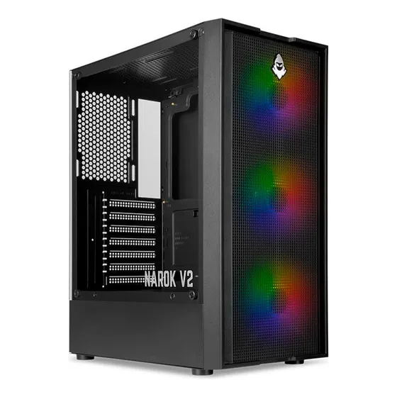 Gabinete Gamer Mancer Narok V2, Rainbow Mid-tower Com 3 Fans