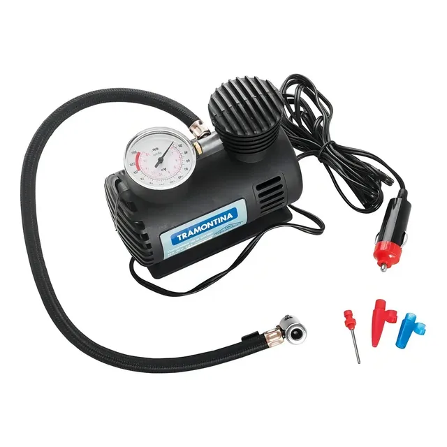 Compressor De Ar Tramontina Portátil 300psi 50w Carro Branco 12v