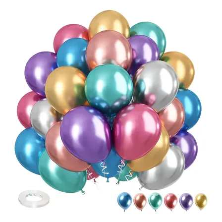 Globos Metalizdos Cromados(shuaian)(50 Unidades)(10nch)