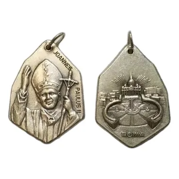 Medallas Religiosas En Alpaca Juan Pablo Ii 3,5 Cm