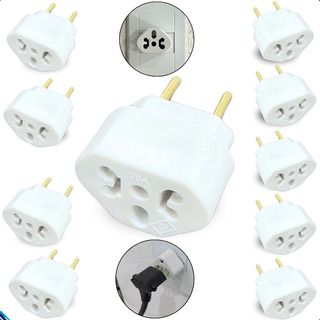 Adaptador Tomada Universal Bob Love 10a/20a 3/2 Pinos Kit 10 Adaptador Tomada Universal Bob Love 10a/20a 3/2 Pinos Kit 10