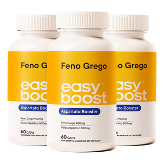 Feno Grego 900mg Easy Boost Ácido Aspártico 180 Caps Kit 3x Feno Grego 900mg Easy Boost Ácido Aspártico 180 Caps Kit 3x