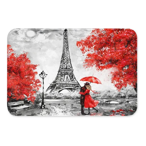 Alfombra Baño Paris Eiffel Para Amante Absorbente Puerta X
