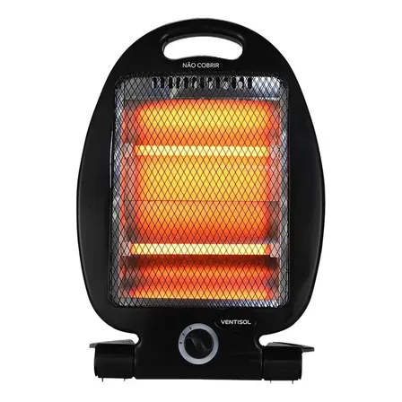Aquecedor Elétrico Quartzo Doméstico 800w Ventisol Preto 127v