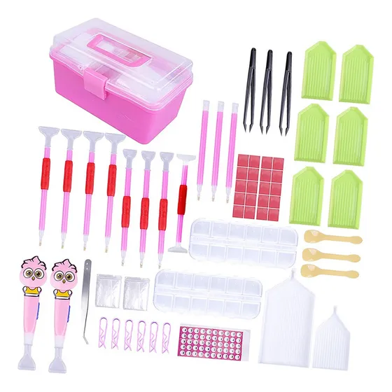 L Kits De Herramienta De Punto De Cruz Pintura 117pcs 5d