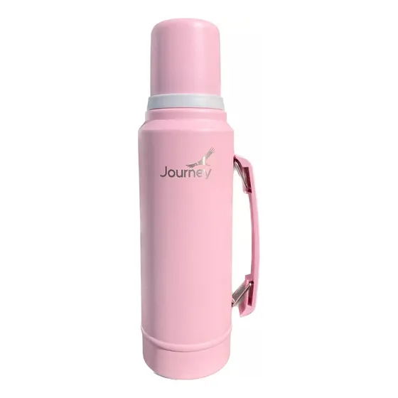 Journey Trip 1.0 Termos 1 Lts Con Pico Cebador Matero Acero Inox Color Rosa