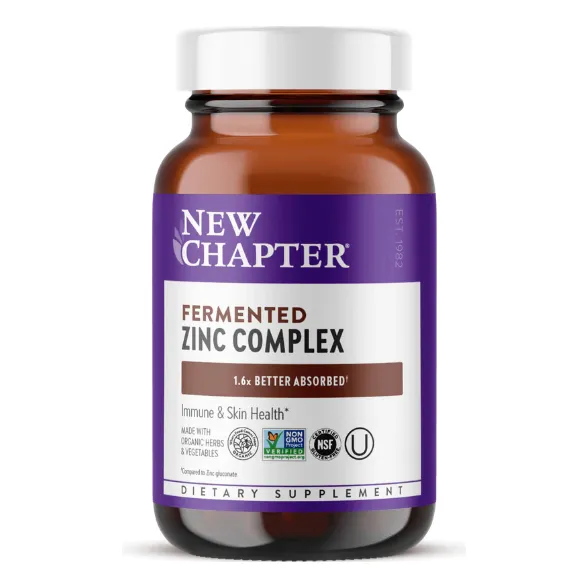 New Chapter Complejo De Zinc Fermentado 60 Caps Sabor Sin Sabor