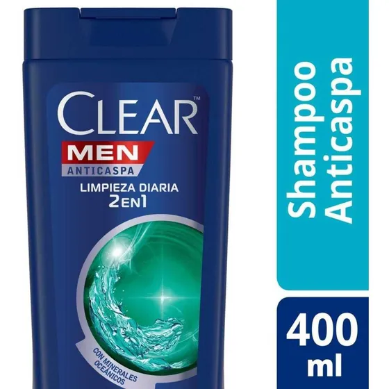 Shampoo Clear Men Limpieza Diaria en botella de 400mL por 1 unidad