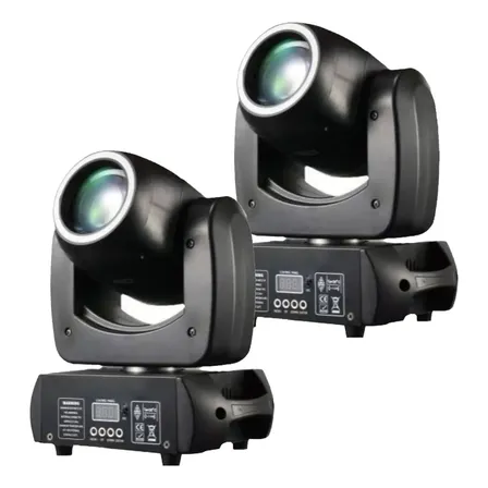 Kit 2 Moving Head Beam 100w Led 8 Gobos Prisma Fita Led Control Dmx 127/220v