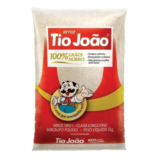 Kit C/ 2 Arroz Branco Tipo 1 Pacote Com 2kg Tio Joao
