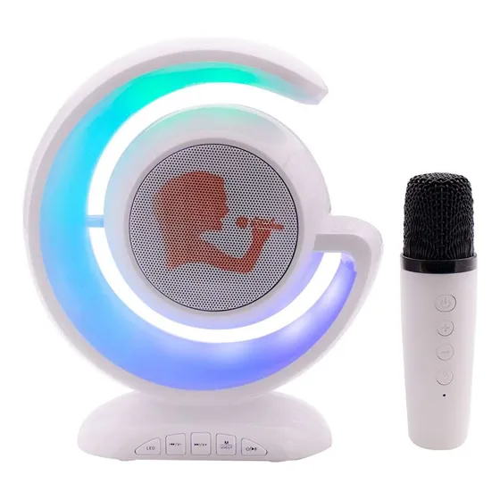 Parlante Música Y Karaoke Con Micrófono Luz Rgb Bluetooth ©