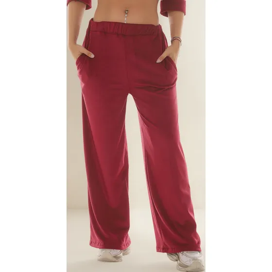 Pantalón Palazo De Plush Mujer
