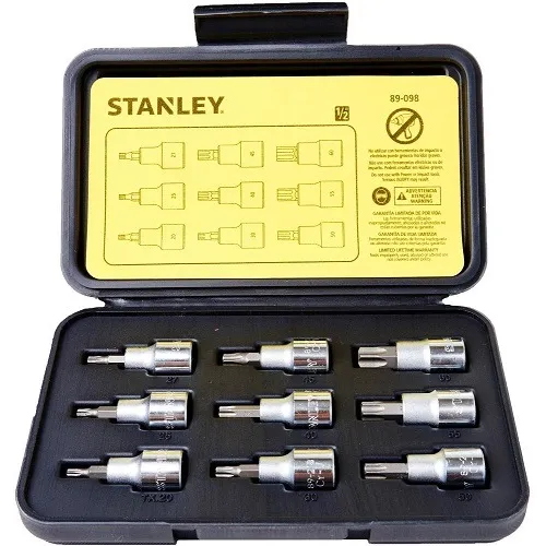 Juego Dados Punta Torx Mando 1/2  ¿ 9 Piezas Stanley 89-098