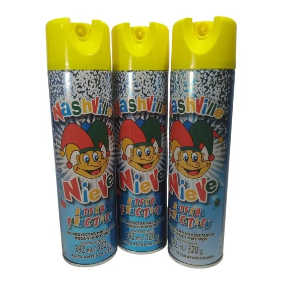 Nieve Artificial Espuma En Aerosol Nashville Carnaval X12