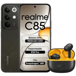 Celular Realme C85 8 Gb 256 Gb Negro Con Realme Buds T200 Lite