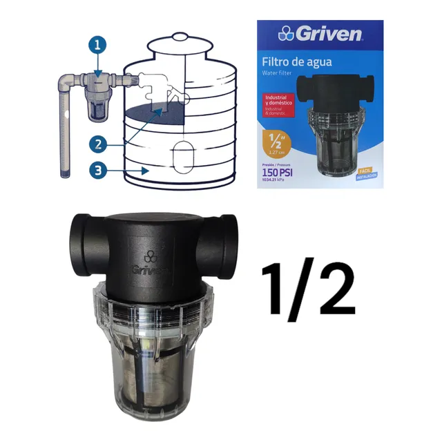 Filtro De Agua Para  Tanques Tubería Cisterna Griven