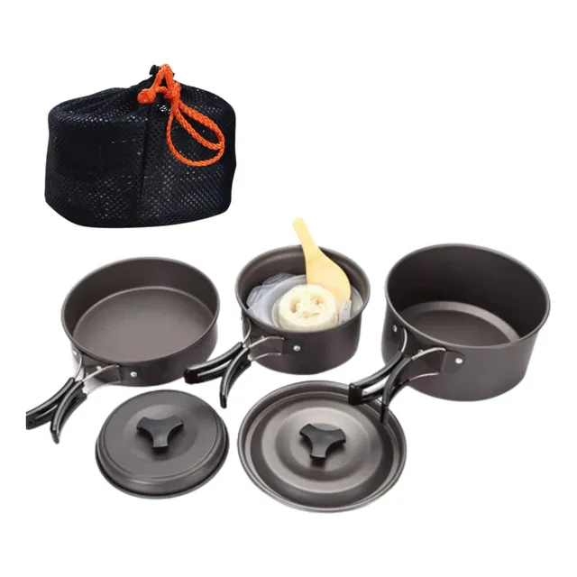 Juego Set De Ollas Para Camping Campsor 3en1