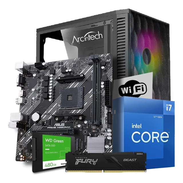 Pc Arcintech Gamer Intel Core I7 12700 16gb Ssd 480gb Wifi