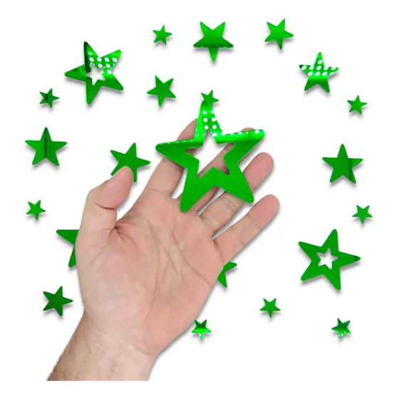 Espelhos Decorativos Em Acrílico Enfeites Estrelas Jg 25un