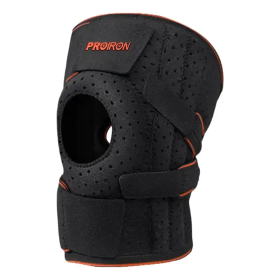 Rodillera De Compresión Abierta Proiron Negra Con Naranja Color Negro Talla Standar | Cuotas sin interés