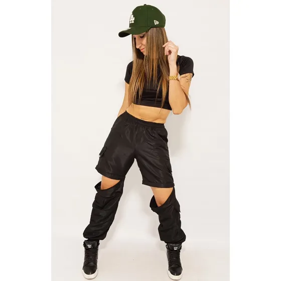 Pantalon Parachute Desmontable Bermuda Cargo Jogger Oversize