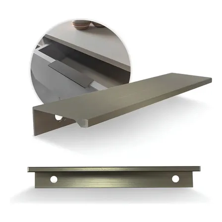 Kit 10 Peças Perfil Puxador Slim Alumínio Para Móveis 14cm Cor Inox Escovado(bronze Champanhe) Shop Móveis Acessórios