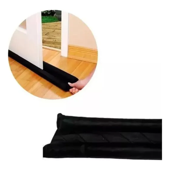 Burlete Zocalo Doble Con Funda P/puertas 95cm Negro -la