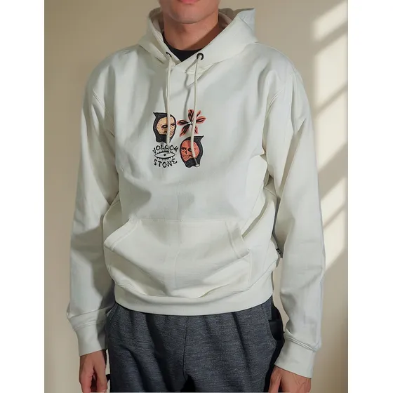 Buzo Canguro Volcom Lifestyle Hombre Flower Hueso Ras