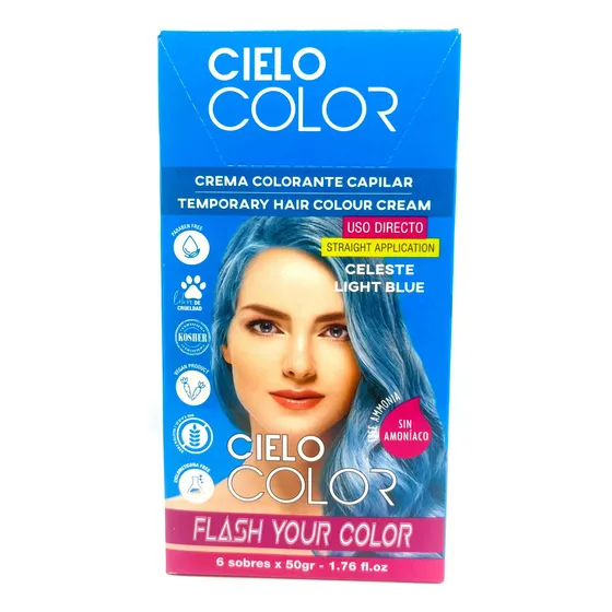 Caja Tinte X 6 U Cielo Color Tono Celeste 50g X6 Otowil