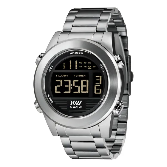 Relógio X-watch Masculino Ref: Xmssd003 P2sx Digital Aço
