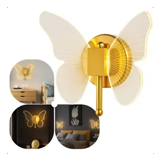LuminĂĄria Arandela Borboleta Dourada Led De Parede Bivolt LuminĂĄria Arandela Borboleta Dourada Led De Parede Bivolt