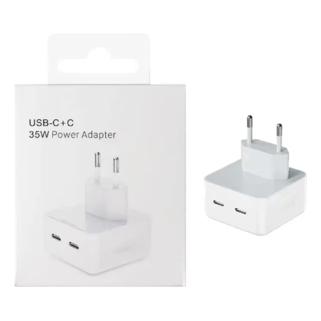 Ficha Cargador 35w Premium Doble Tipo C Para iPhone Mac Sams