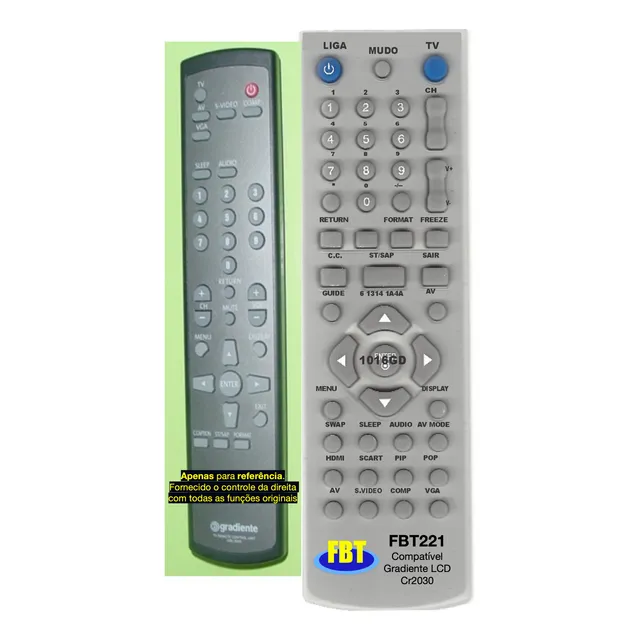 Controle Compatível Gradie Crl2030 Lcd3730 2730 3230 Fbt 221