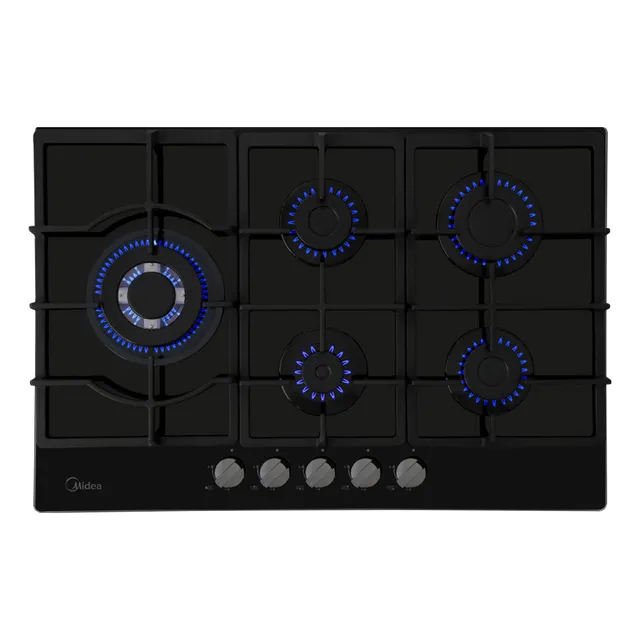 Parrilla Empotrable Midea A Gas 30 - Cristal Templado Color Negro