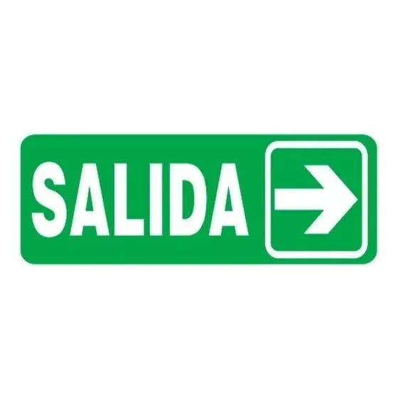 Carteles Salida Señalética Industrial Señalización 14 X 41 Color Salida Flecha Derecha