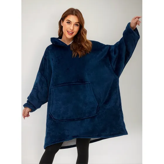 Buzo Poncho Polar Canguro Gigante Corderito Liviano Unisex