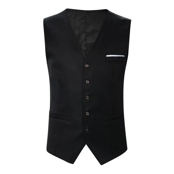Chaleco Formal Para Hombre Ajuste Casual Cuello 5 Solo