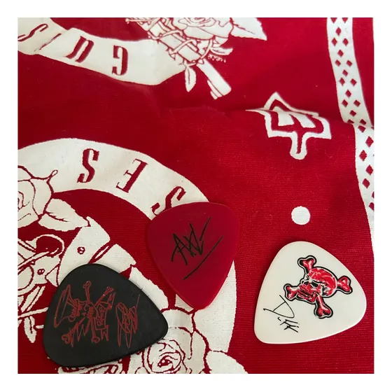 Guns N Roses 3 Três Palhetas Axl + Slash + Duff Raro