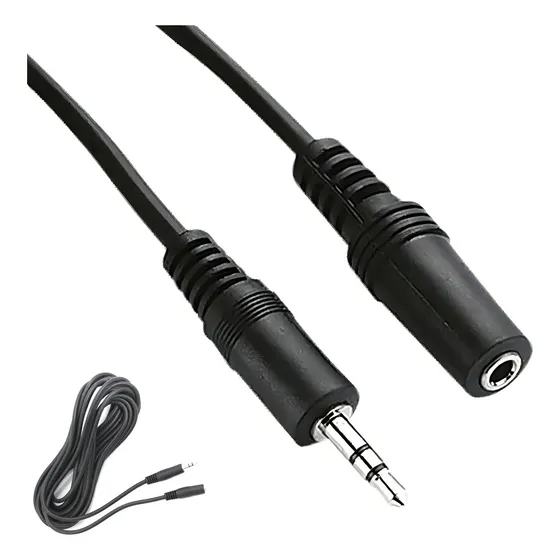 Cabo Extensor Extensao Fone P2 Macho X Femea 5 Metros Preto