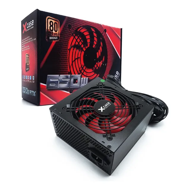 Fuente Xcase Atx Gamer 650w 80 Plus Bronze Fue80+b650w