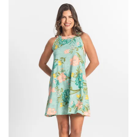 Vestido Curto Feminino Em Liganete Select Verde