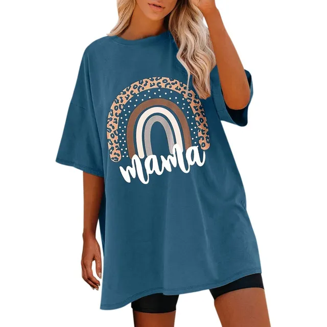 Novedosa Camiseta Gran Tamaño Hombro Caido Linea Larga