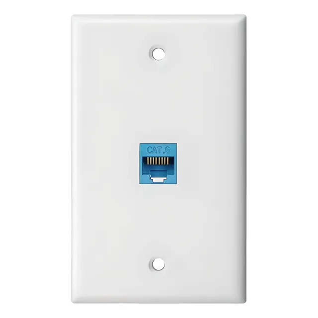 Placa Pared 1 Puerto Ethernet Cat 6 Hembra Hembra Extraíble