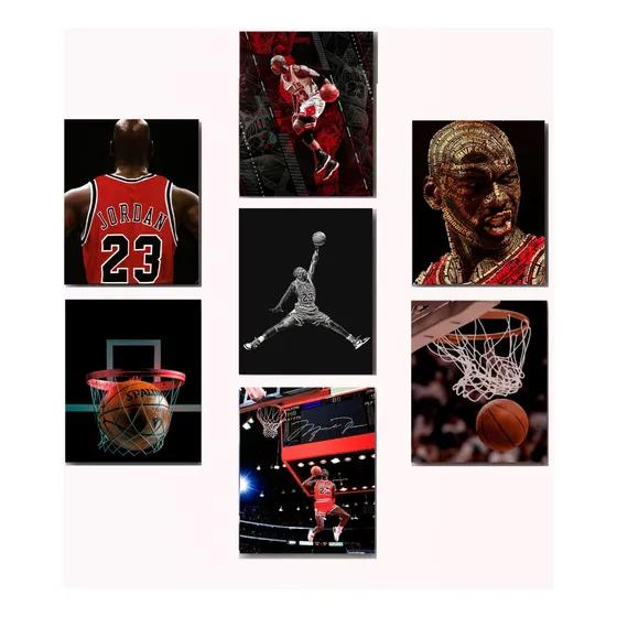Cuadro Decorativo Michael Jordan Basquetbol Album 7 Piezas 