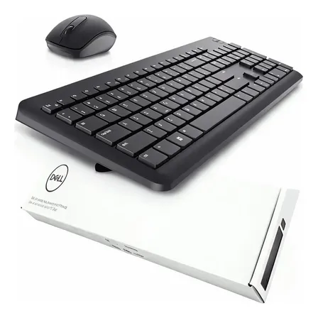 Teclado E Mouse Sem Fio Original Dell Km3322w Preto Abnt2 Preto